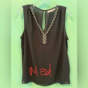 Beaded black tank